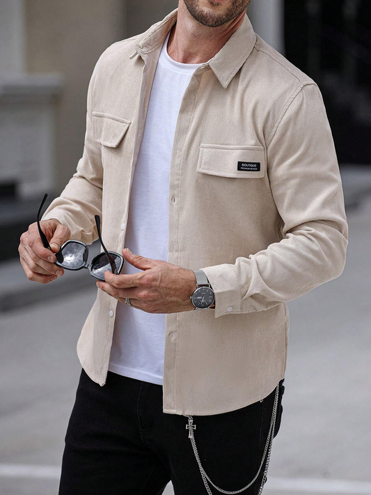 Light Beige Corduroy Overshirt